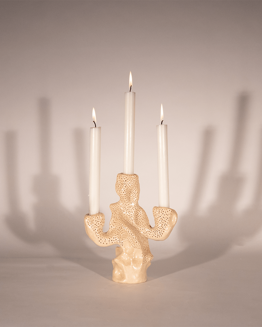 CORAL CANDLESTICK | bej